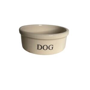 Ohio Stoneware Dog Food Crock Bowl Feeder Dish Labeled Dog Bristol 9 in